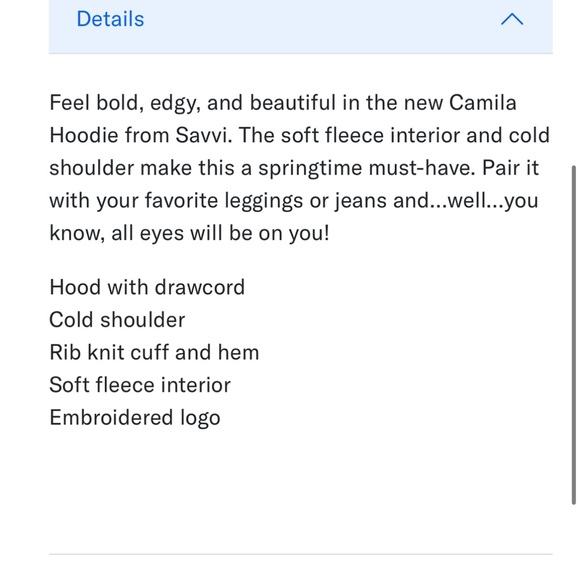 Savvi double cold shoulder hoodie - Picture 7 of 8